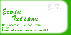 ervin tulipan business card